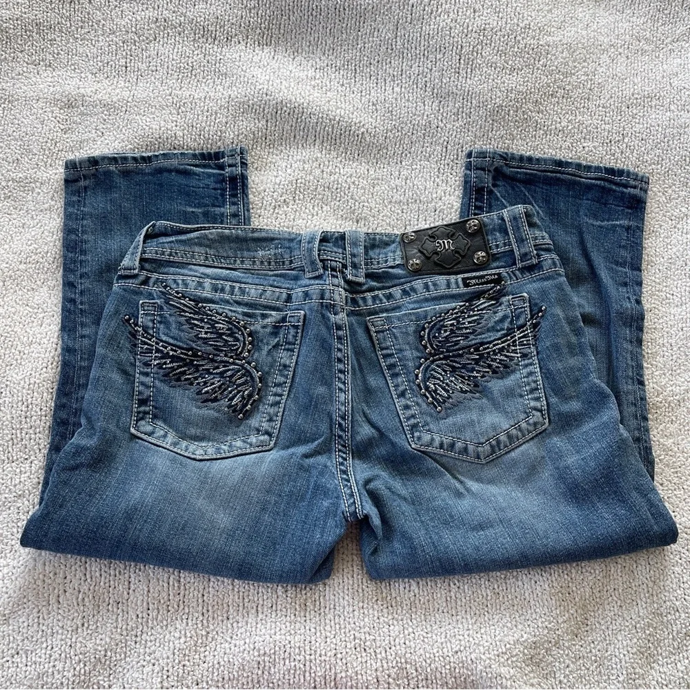 Miss Me Capri Jeans with embellished Wings Size 31 - Picture 11 of 11